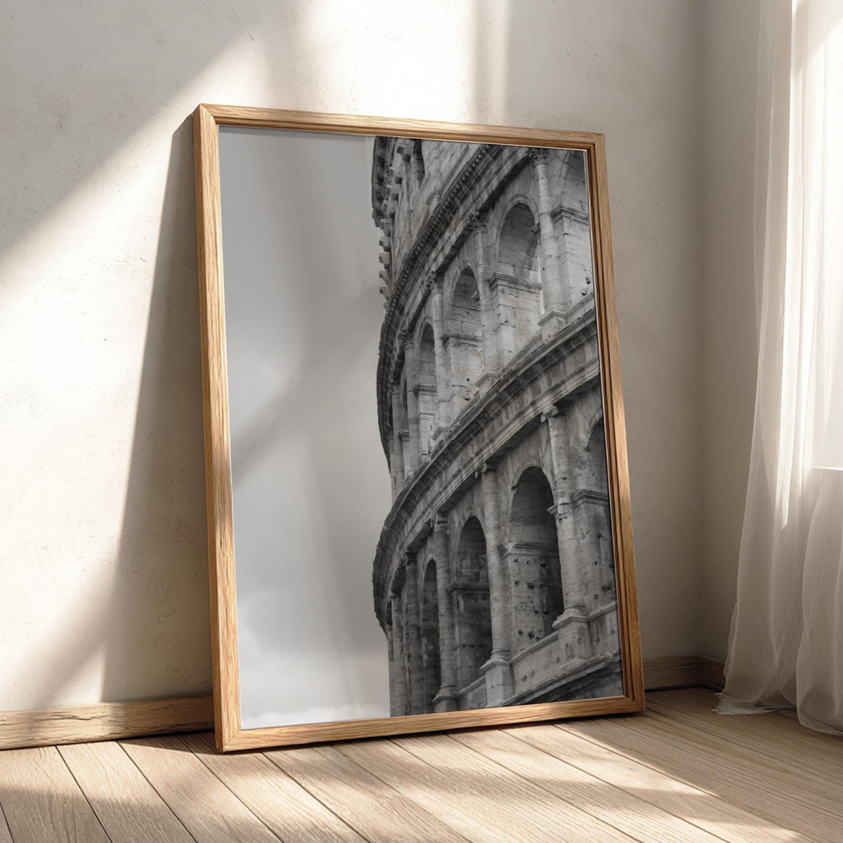 Colosseum Arches Close Up Poster | Black and White Photography Print | Vintage Rome Wall Art | Retro Architecture Travel Decor