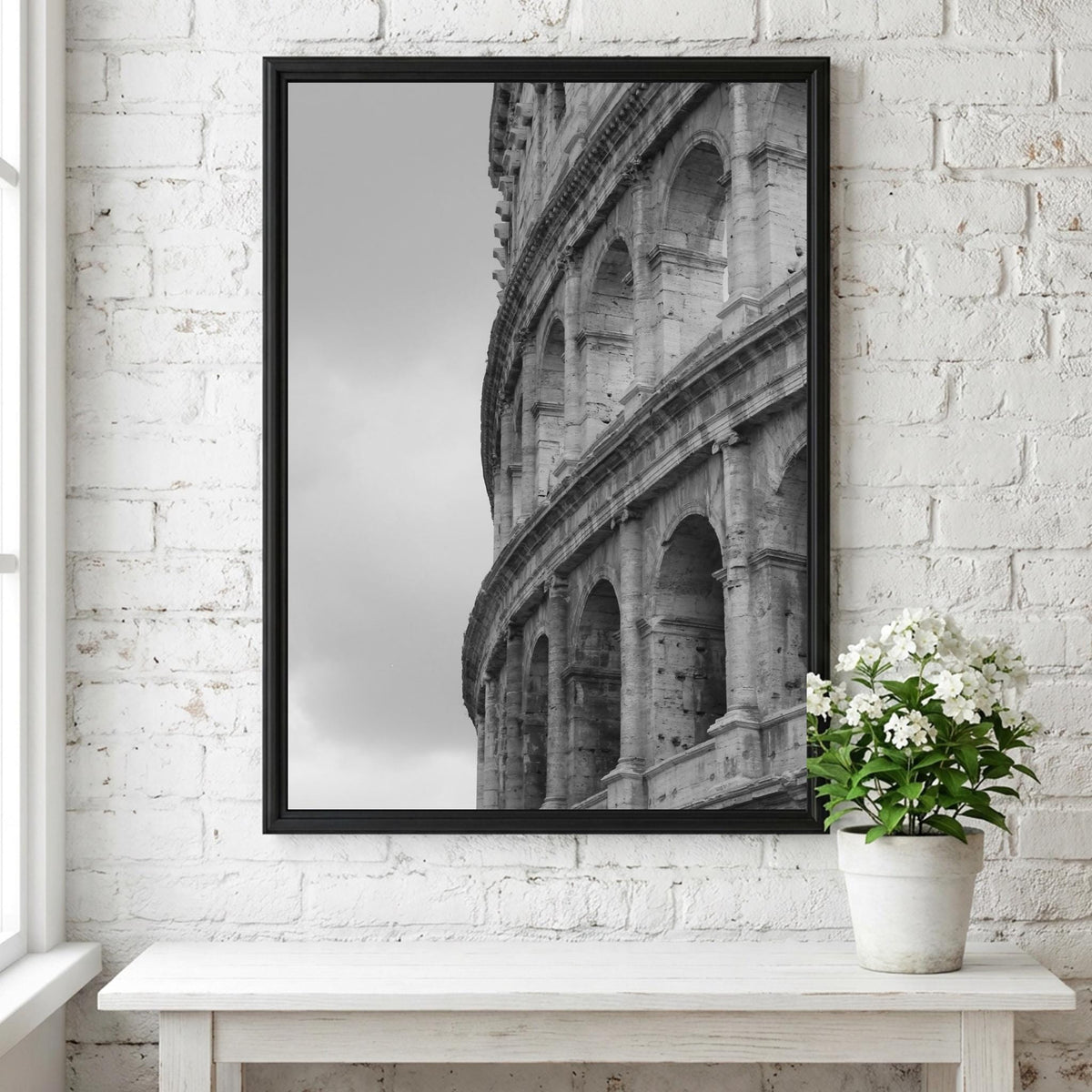 Colosseum Arches Close Up Poster | Black and White Photography Print | Vintage Rome Wall Art | Retro Architecture Travel Decor