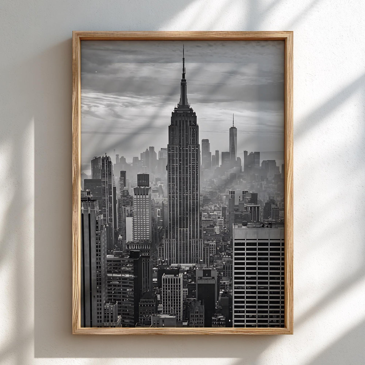 Empire State Building Skyline Poster | Black and White Photography Print | Vintage New York Wall Art | Retro City Travel Decor