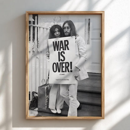 Peace Message Couple Poster | Black and White Photography Print | Vintage Music History Wall Art | Retro Inspirational Decor