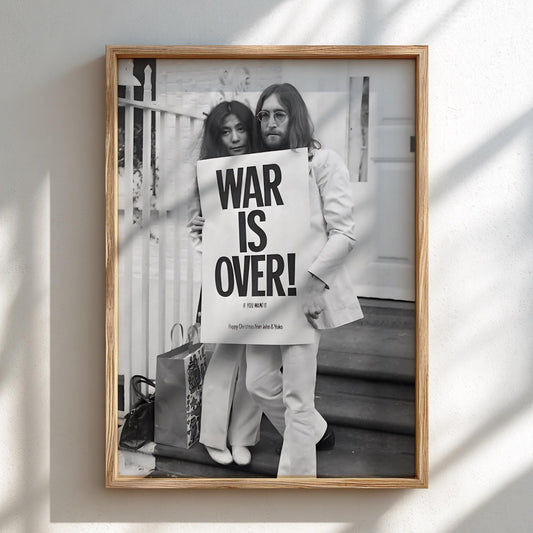Peace Message Couple Poster | Black and White Photography Print | Vintage Music History Wall Art | Retro Inspirational Decor