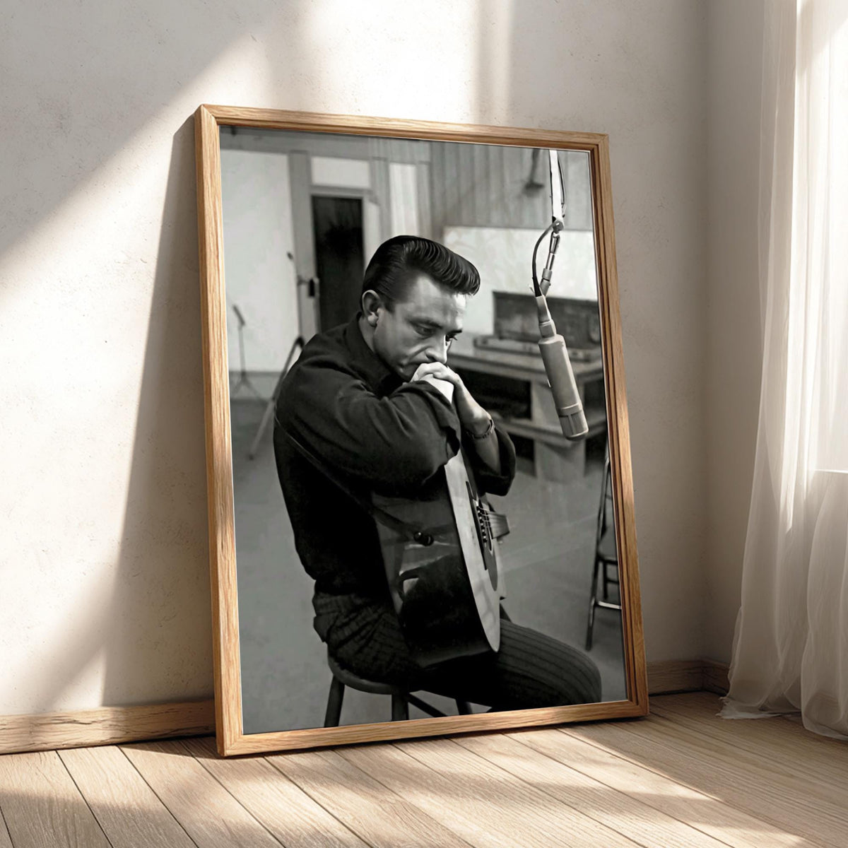 Country Music Recording Studio Poster | Black and White Photography Print | Vintage Music Wall Art | Retro Americana Decor