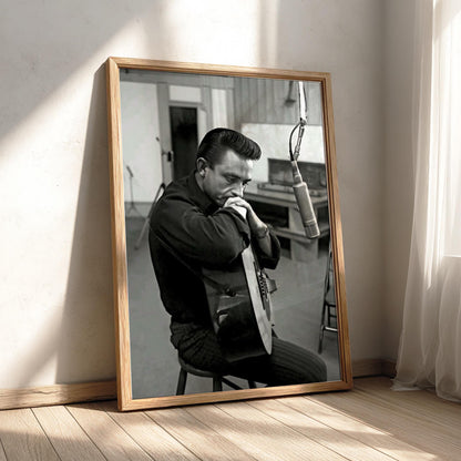 Country Music Recording Studio Poster | Black and White Photography Print | Vintage Music Wall Art | Retro Americana Decor