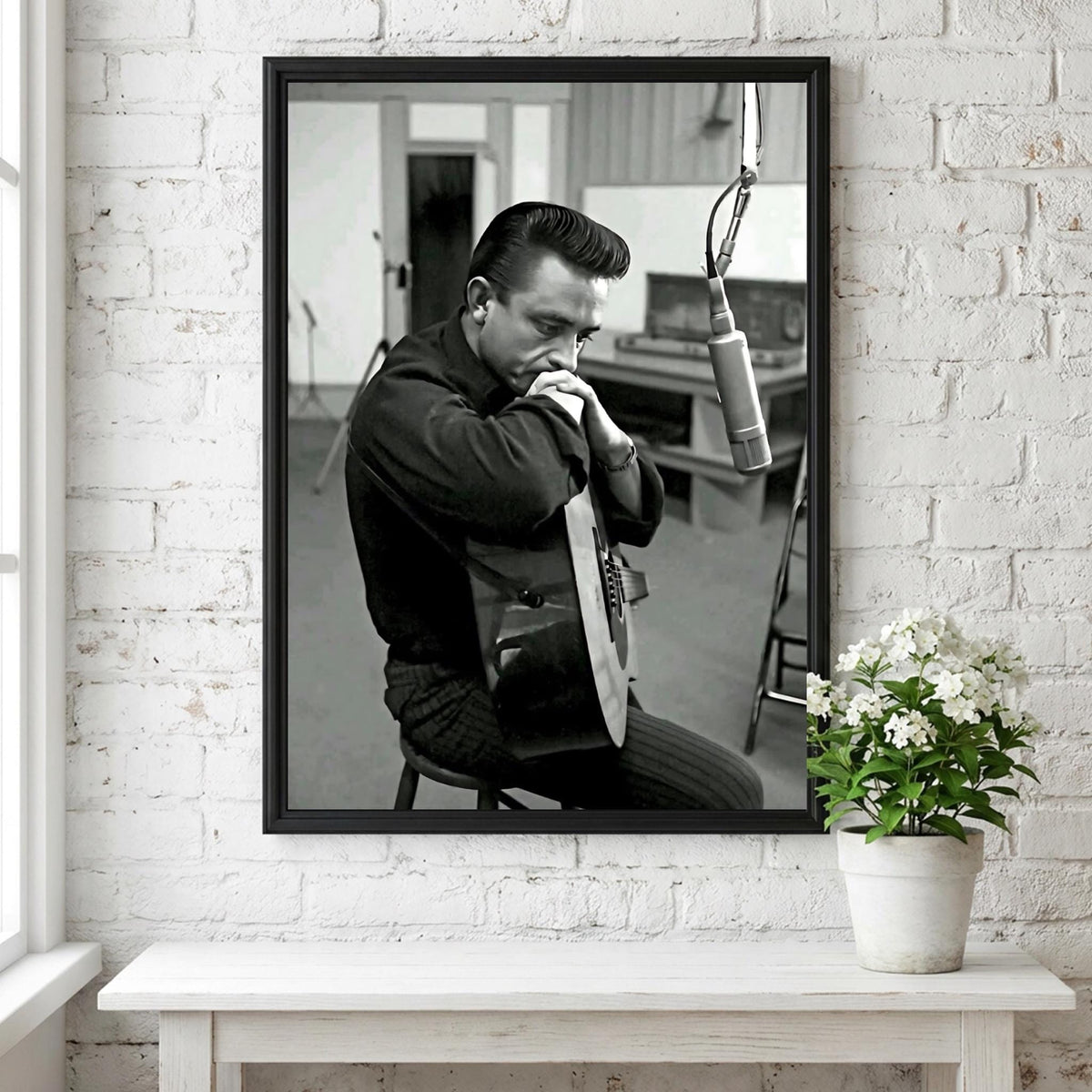 Country Music Recording Studio Poster | Black and White Photography Print | Vintage Music Wall Art | Retro Americana Decor