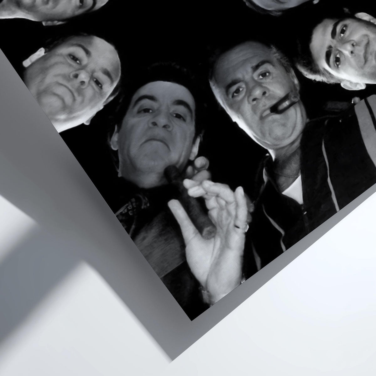 Sopranos Cast Circle Portrait Poster | Black and White Photography Print | Vintage Mafia TV Wall Art | Retro Classic Decor