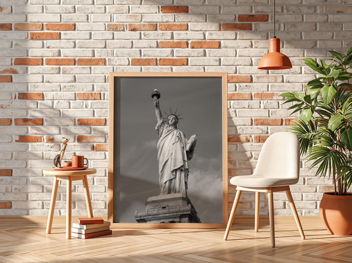 Statue Of Liberty Torch Poster | Black and White Photography Print | Vintage New York Wall Art | Retro Travel Decor