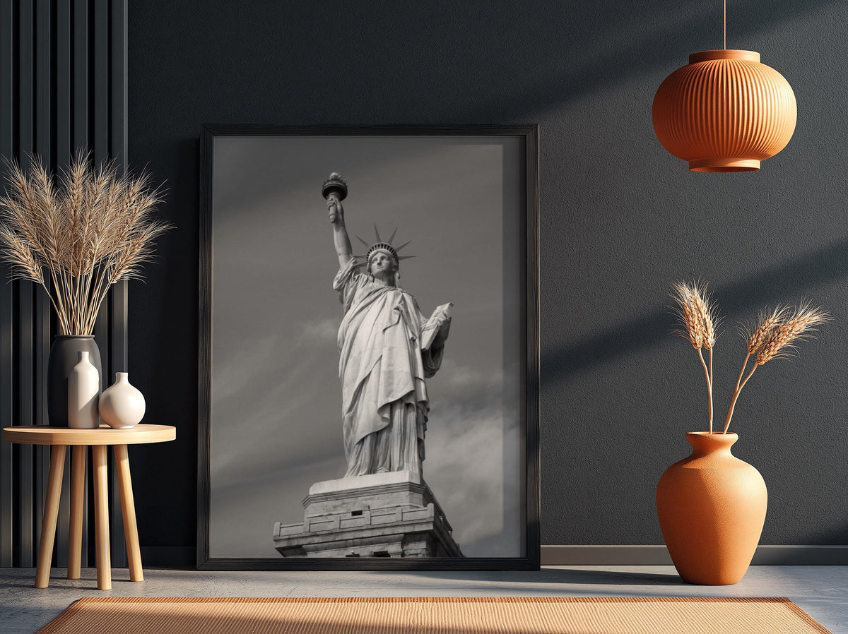 Statue Of Liberty Torch Poster | Black and White Photography Print | Vintage New York Wall Art | Retro Travel Decor