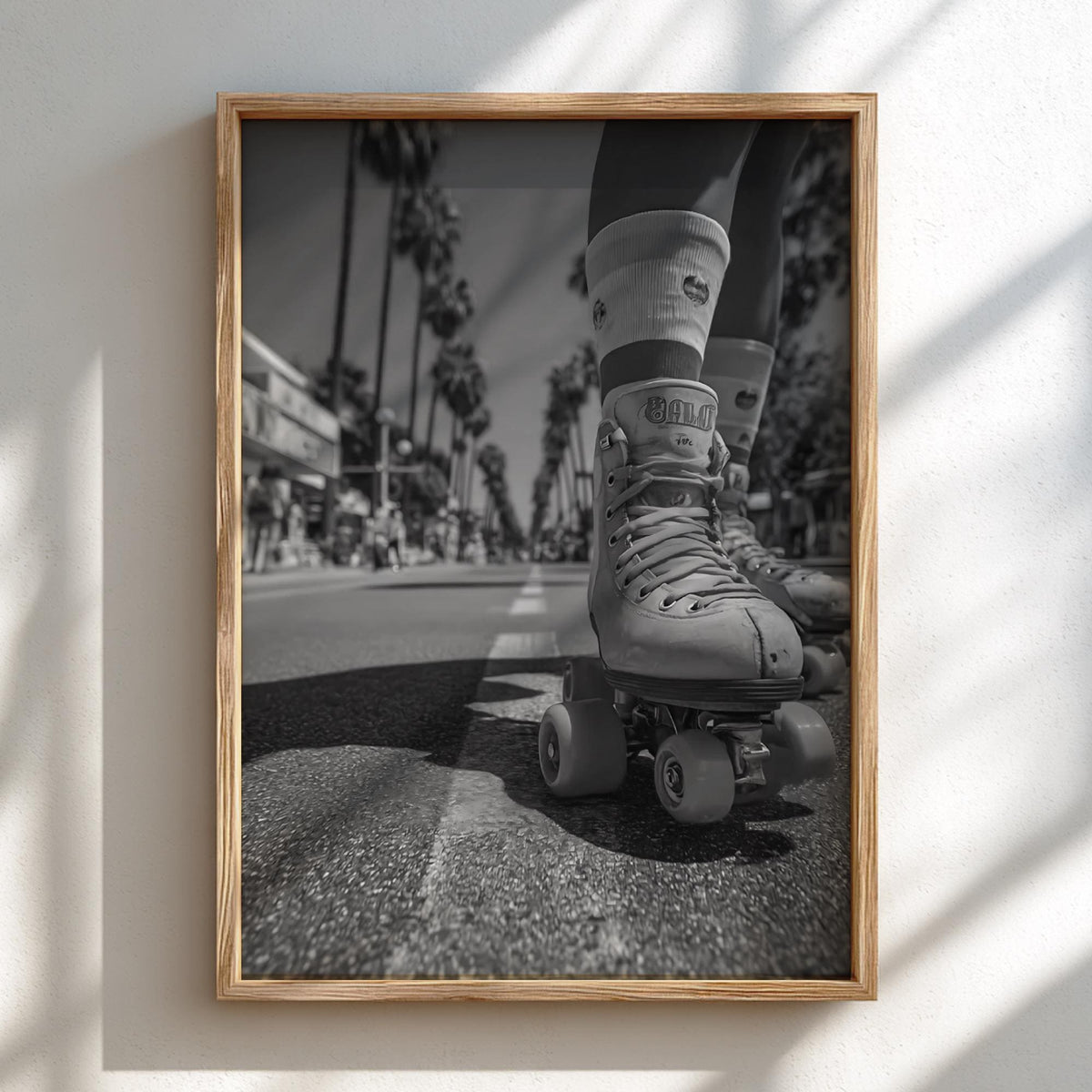 Roller Skates Venice Boardwalk Poster | Black and White Photography Print | Vintage Beach Wall Art | Retro California Decor
