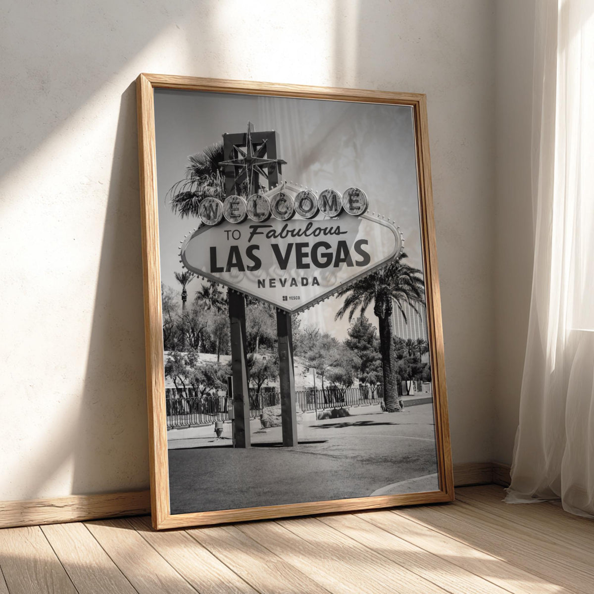 Welcome To Las Vegas Sign Poster | Black and White Photography Print | Vintage Nevada Wall Art | Retro Travel Decor