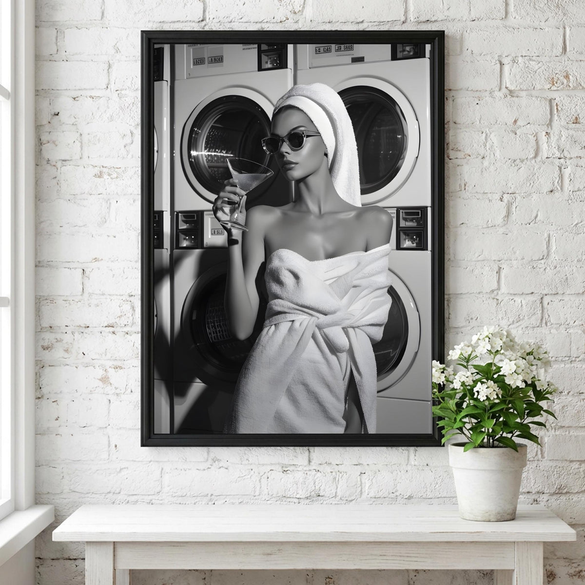Girl In Bath | Minimalist Wall Art Print | Modern Bathroom Decor Poster | Elegant Home Spa Bedroom Bathroom Gallery Style Aesthetic Art