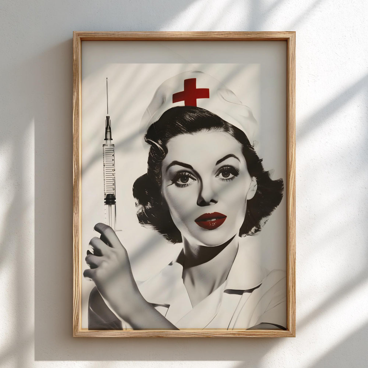Retro Nurse | Vintage Style Wall Art Print | Modern Illustration Poster | Bedroom Living Room Bar Clinic Decor Gallery Style Aesthetic Art