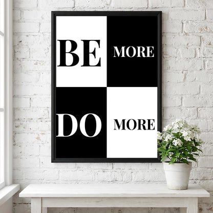 Be More Do More Poster | Motivational Wall Art | Success Mindset Quote Print | Productivity & Discipline Decor | Minimalist Office Art
