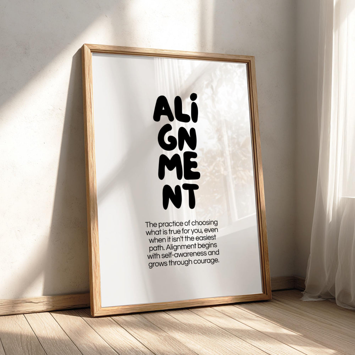 Alignment Poster | Dictionary Definition Print | Minimalist Word Wall Art | Modern Typography Decor | Inspirational Design