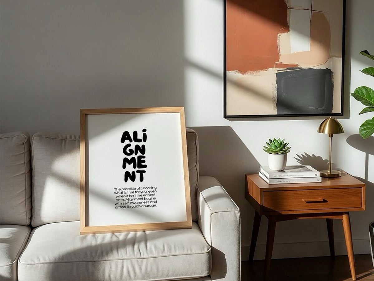 Alignment Poster | Dictionary Definition Print | Minimalist Word Wall Art | Modern Typography Decor | Inspirational Design