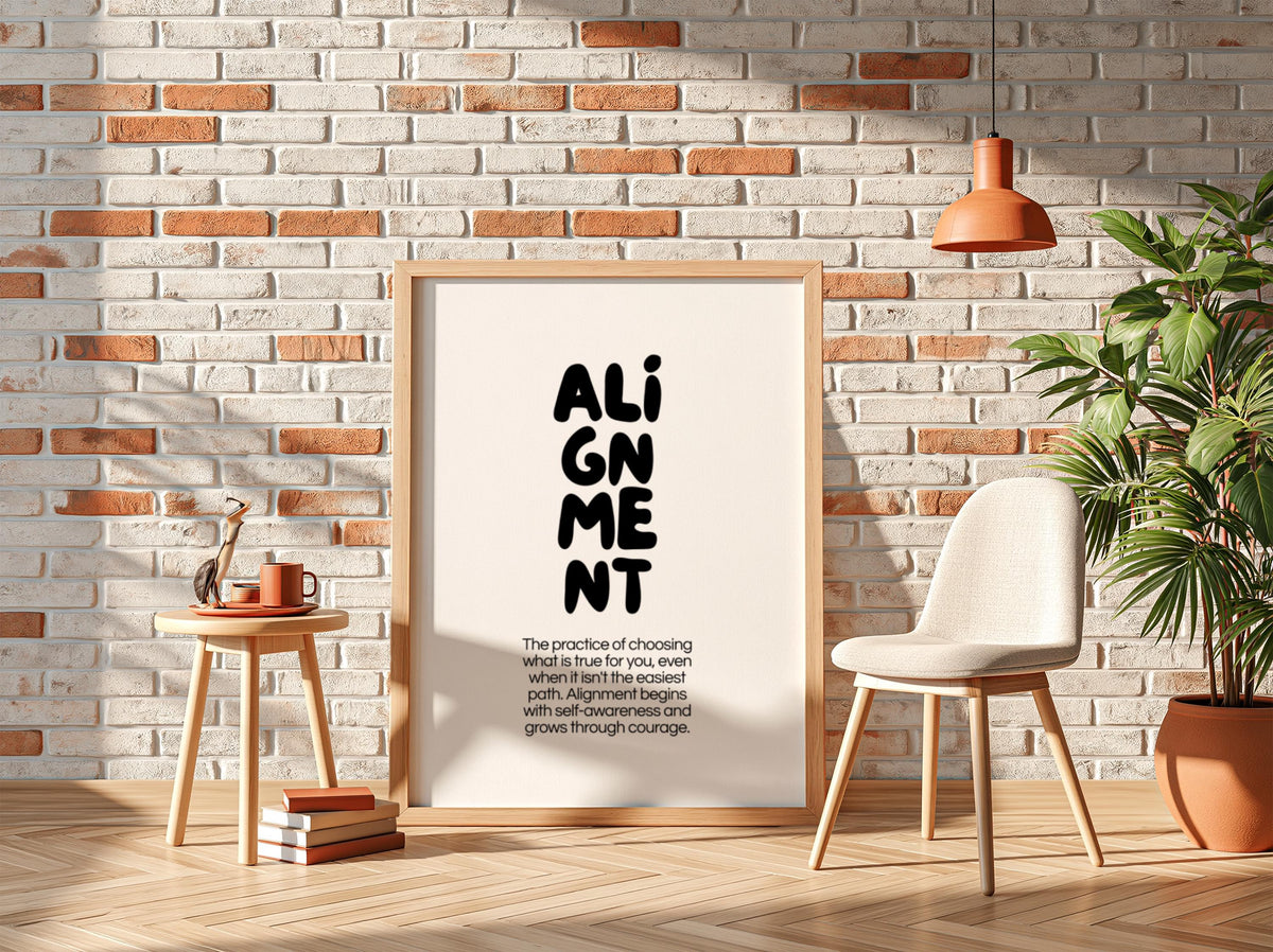 Alignment Poster | Dictionary Definition Print | Minimalist Word Wall Art | Modern Typography Decor | Inspirational Design