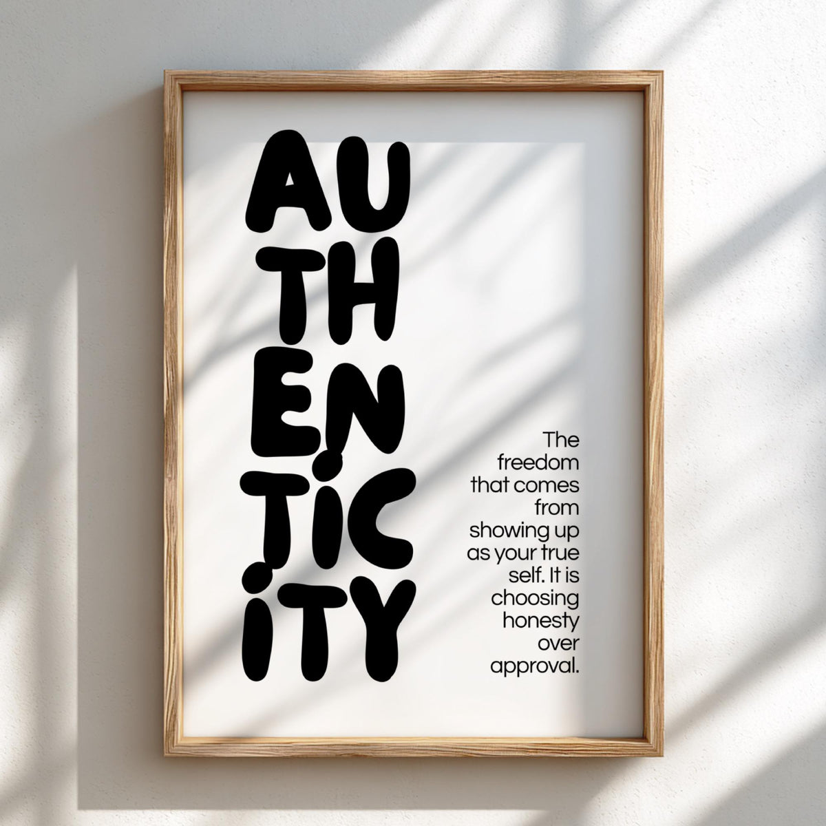Authenticity Poster | Dictionary Definition Print | Minimalist Word Wall Art | Modern Typography Decor | Inspirational Design