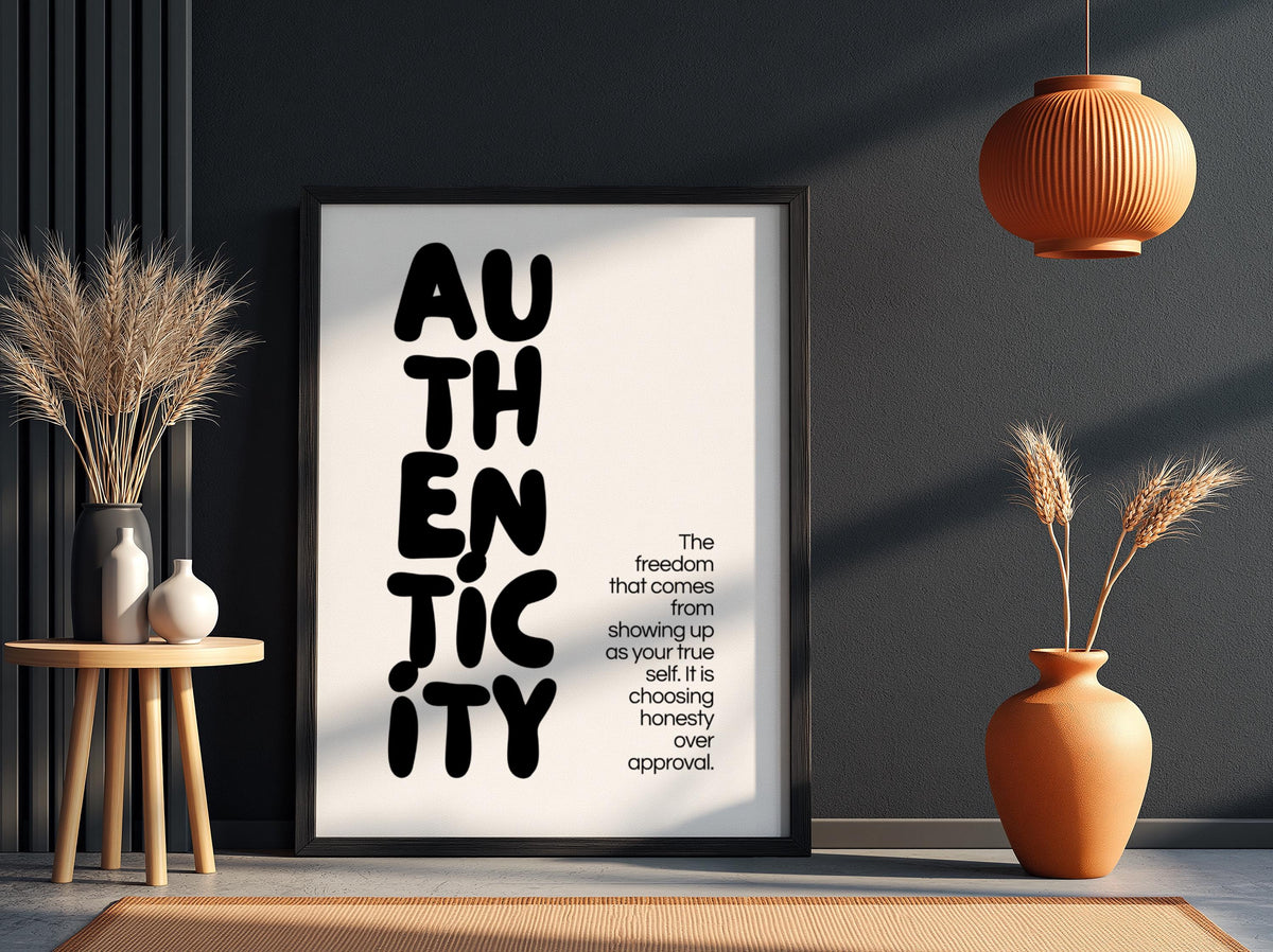 Authenticity Poster | Dictionary Definition Print | Minimalist Word Wall Art | Modern Typography Decor | Inspirational Design