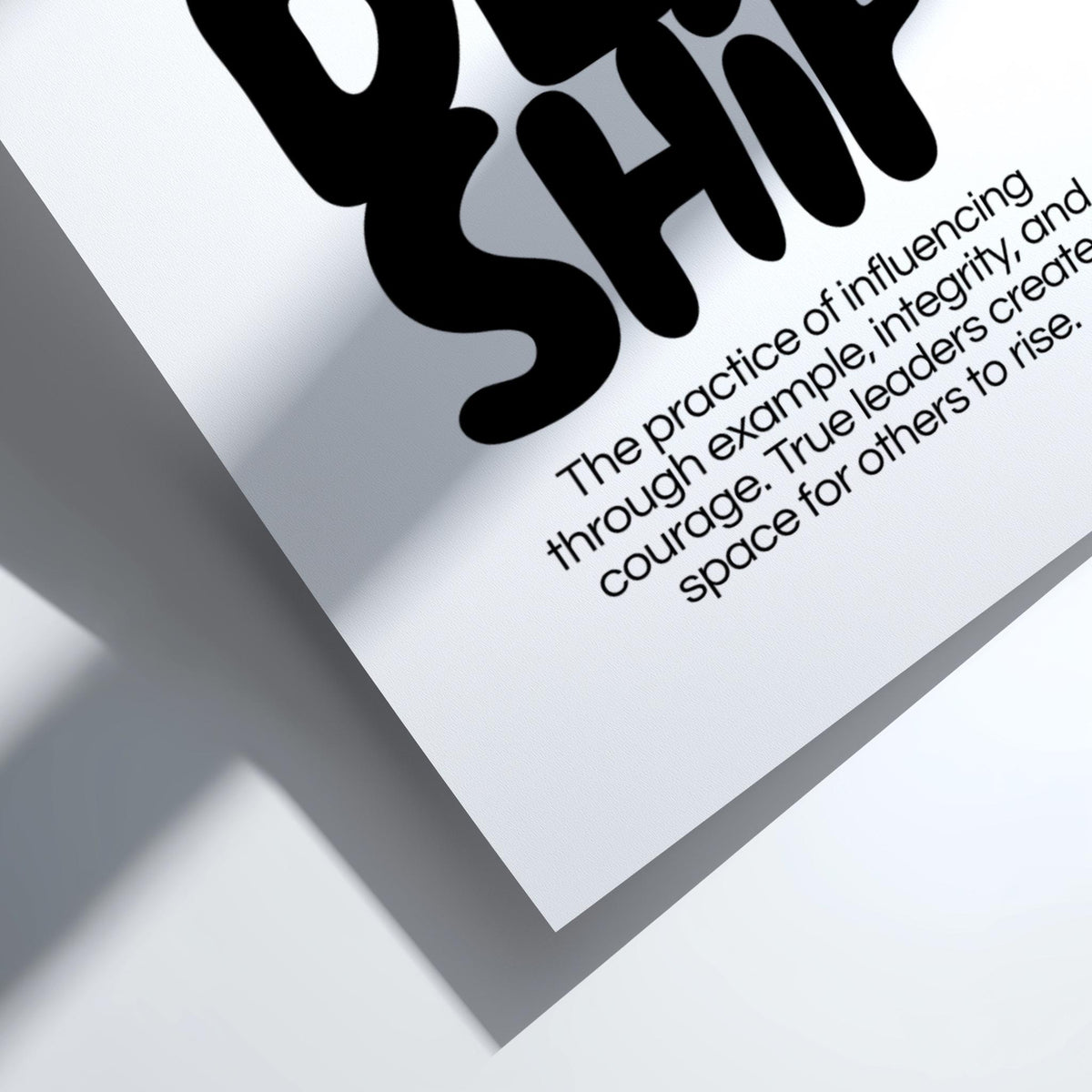 Leadership Poster | Dictionary Definition Print | Minimalist Word Wall Art | Modern Typography Decor | Success Mindset Design