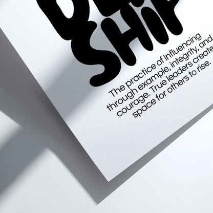 Leadership Poster | Dictionary Definition Print | Minimalist Word Wall Art | Modern Typography Decor | Success Mindset Design