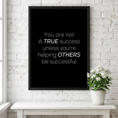 A True Success Poster | Powerful Black Wall Art | Motivational Quote Print | Success Mindset Decor | Bold Typography Design