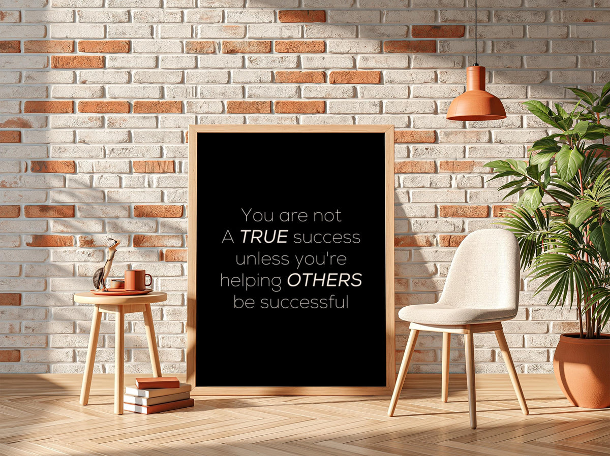 A True Success Poster | Powerful Black Wall Art | Motivational Quote Print | Success Mindset Decor | Bold Typography Design
