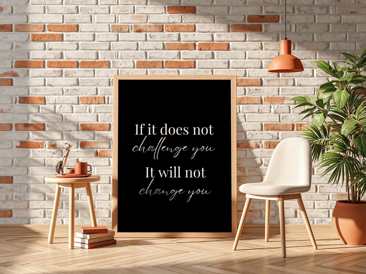 Change You Poster | Powerful Black Wall Art | Motivational Quote Print | Self Growth Mindset Decor | Bold Typography Design