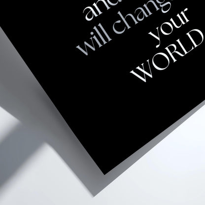 Change Your Thoughts Poster | Powerful Black Wall Art | Motivational Quote Print | Mindset Shift Decor | Bold Typography Design