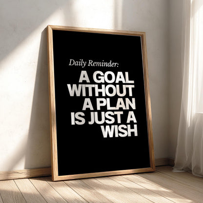 Daily Reminder Poster | Powerful Black Wall Art | Motivational Quote Print | Mindset Decor | Bold Typography Design