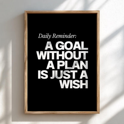 Daily Reminder Poster | Powerful Black Wall Art | Motivational Quote Print | Mindset Decor | Bold Typography Design