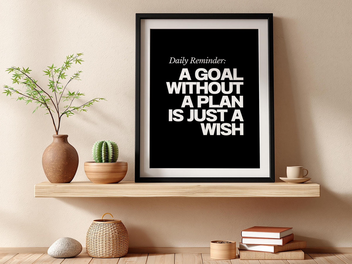 Daily Reminder Poster | Powerful Black Wall Art | Motivational Quote Print | Mindset Decor | Bold Typography Design