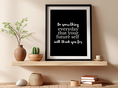 Do Something Poster | Powerful Black Wall Art | Motivational Quote Print | Action Mindset Decor | Bold Typography Design