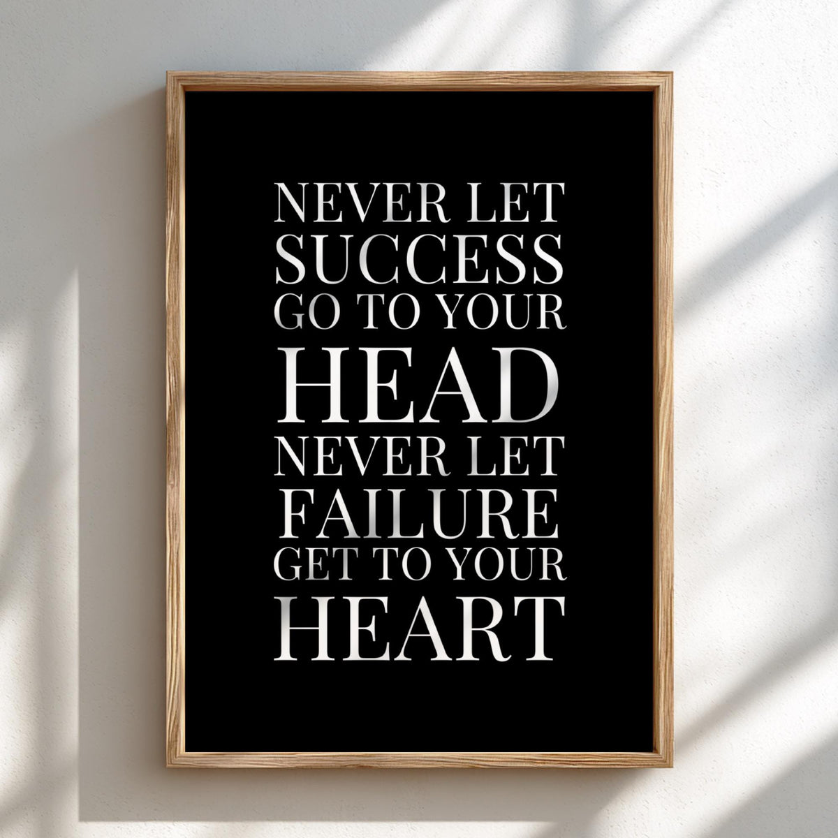 Head Heart Poster | Powerful Black Wall Art | Motivational Quote Print | Mindset Balance Decor | Bold Typography Design