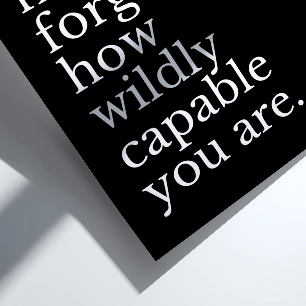 Never Forget Poster | Powerful Black Wall Art | Motivational Quote Print | Mindset Decor | Bold Typography Design