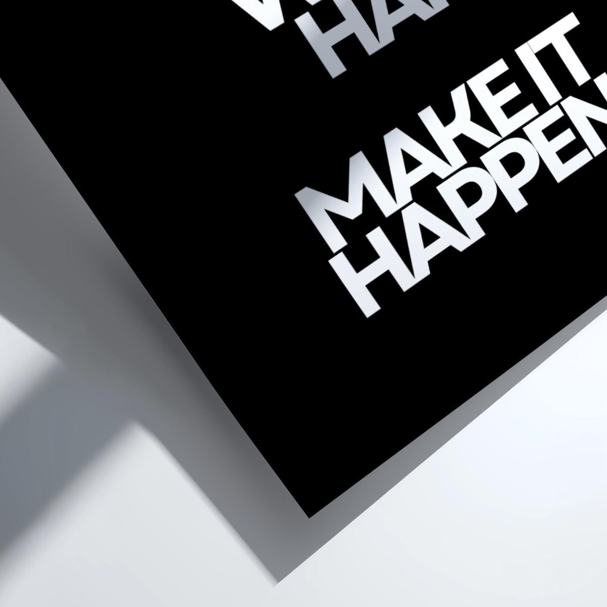 Stay Positive Work Hard Make It Happen Poster | Powerful Black Wall Art | Motivational Quote Print | Bold Typography Decor