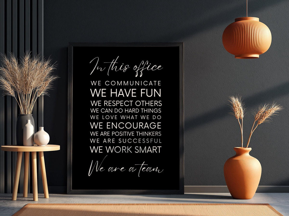 We Are A Team Poster | Powerful Black Wall Art | Motivational Quote Print | Teamwork Decor | Bold Typography Design