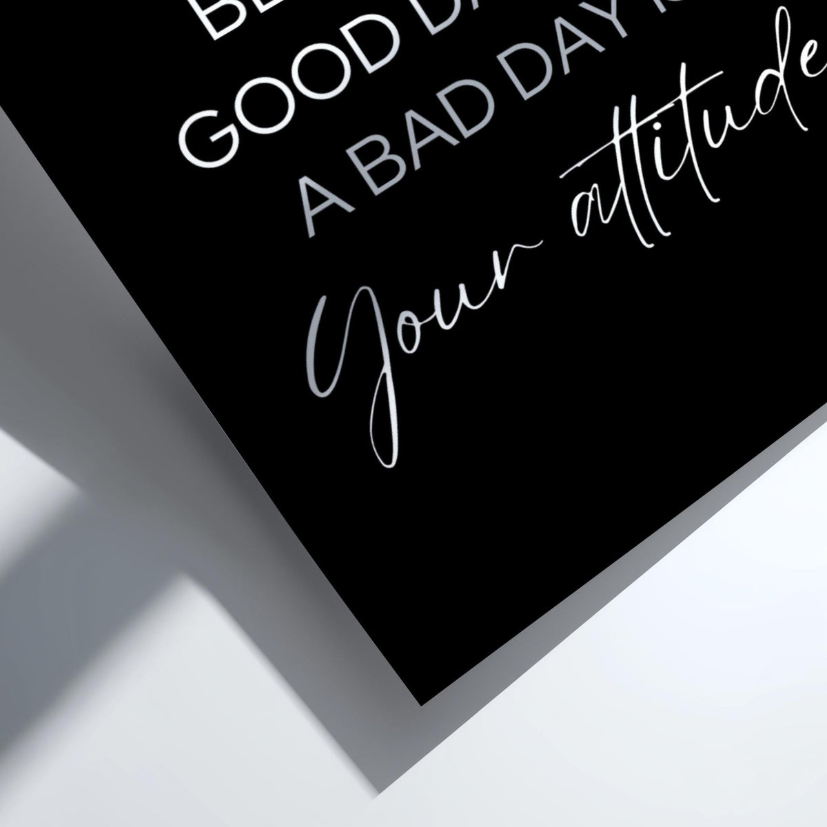 Your Attitude Poster | Powerful Black Wall Art | Motivational Quote Print | Mindset Decor | Bold Typography Design