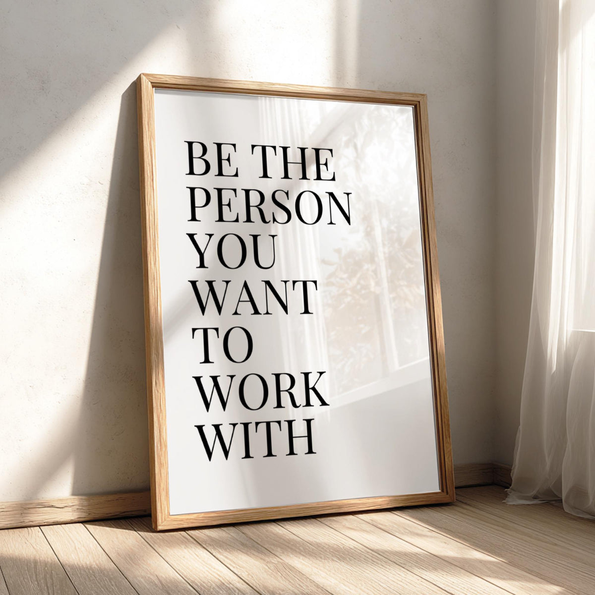 Be The Person Poster | Powerful White Wall Art | Motivational Quote Print | Mindset Decor | Bold Typography Design