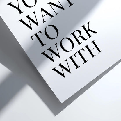 Be The Person Poster | Powerful White Wall Art | Motivational Quote Print | Mindset Decor | Bold Typography Design
