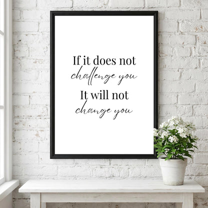 Change You Poster | Powerful White Wall Art | Motivational Quote Print | Mindset Decor | Bold Typography Design