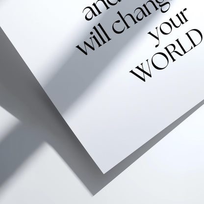 Change Your Thoughts Poster | Powerful White Wall Art | Motivational Quote Print | Mindset Decor | Bold Typography Design