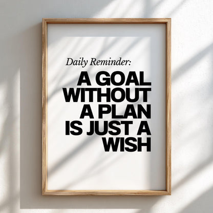 Daily Reminder Poster | Powerful White Wall Art | Motivational Quote Print | Mindset Decor | Bold Typography Design