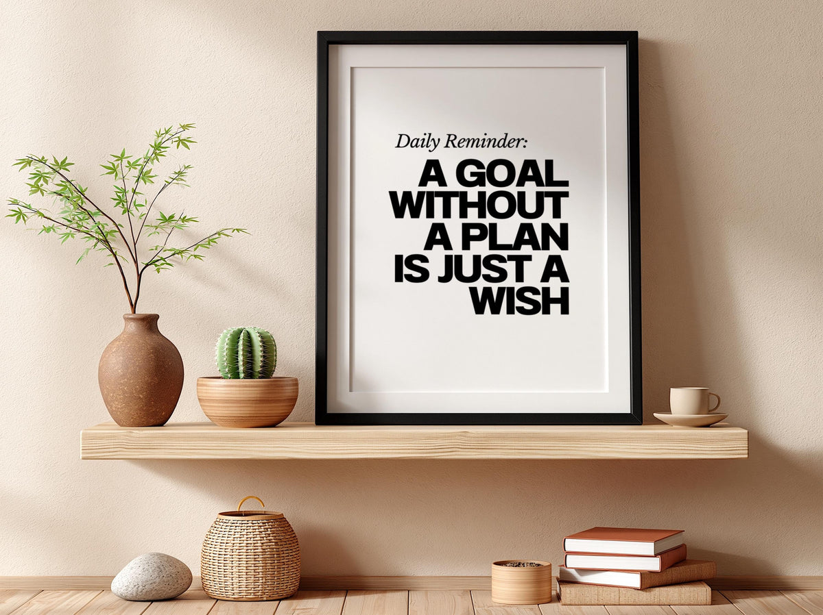 Daily Reminder Poster | Powerful White Wall Art | Motivational Quote Print | Mindset Decor | Bold Typography Design