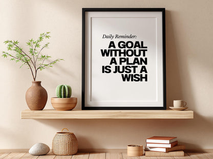 Daily Reminder Poster | Powerful White Wall Art | Motivational Quote Print | Mindset Decor | Bold Typography Design