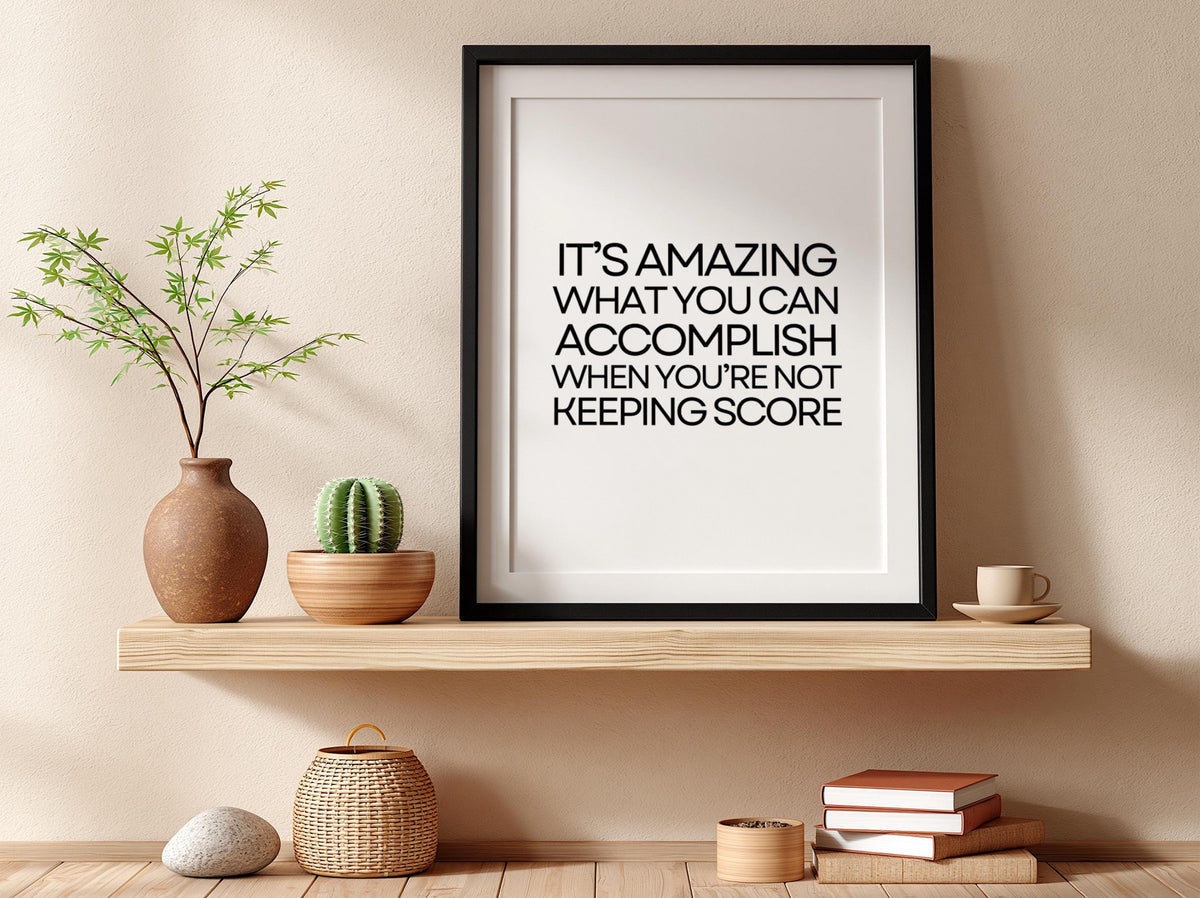It's Amazing Poster | Powerful White Wall Art Print | Positive Motivational Quote | Minimalist Home & Office Decor
