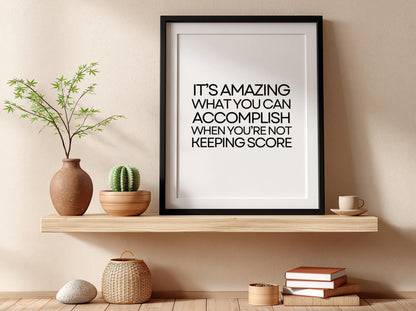 It's Amazing Poster | Powerful White Wall Art Print | Positive Motivational Quote | Minimalist Home & Office Decor