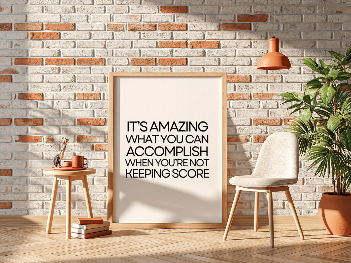 It's Amazing Poster | Powerful White Wall Art Print | Positive Motivational Quote | Minimalist Home & Office Decor