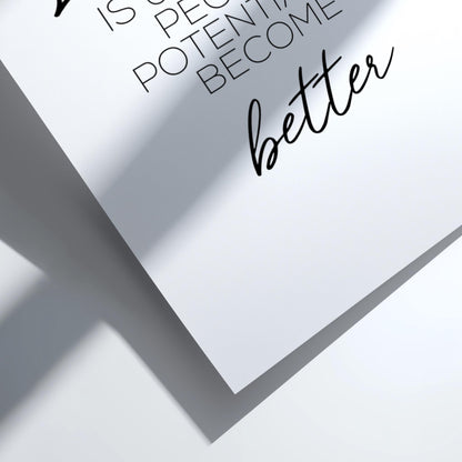 Better Leadership Poster | White Minimalist Wall Art Print | Leadership Mindset Quote | Office & Workspace Decor