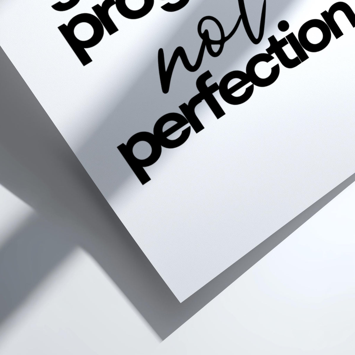 Not Perfection Poster | White Minimalist Wall Art Print | Growth Mindset Motivation Quote | Clean Typography Decor