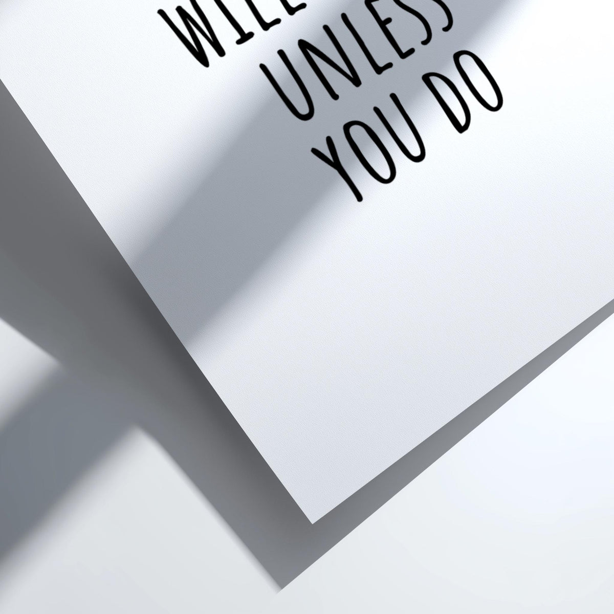 Nothing Will Work Unless You Do Poster | White Minimalist Wall Art Print | Action Motivational Quote | Clean Typography Decor