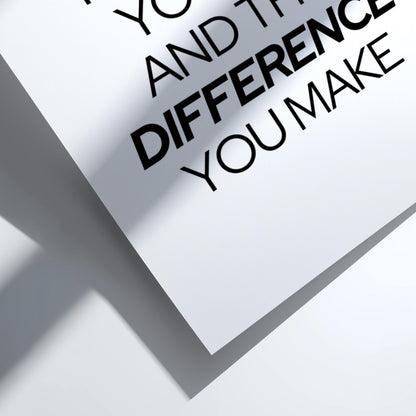 Proud Difference Poster | White Minimalist Wall Art Print | Motivational Quote | Identity & Mindset Decor | Clean Typography Design